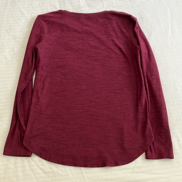 Old Navy girls size 8 burgundy Fitted Long Sleeve T-Shirt - Picture 6 of 10